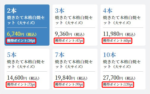 例）白焼セットの場合